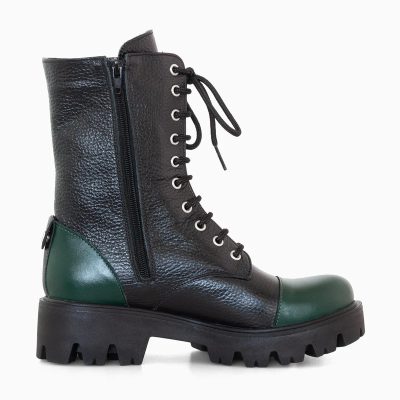 Ghete Combat negre din piele naturala D115