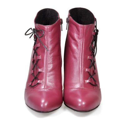Botine bordo cu siret decorativ D02