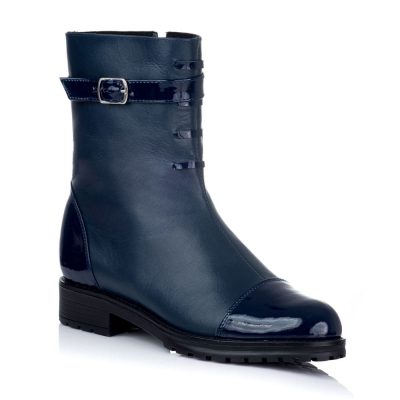 Ghete piele Diane bleumarin cu siret L10