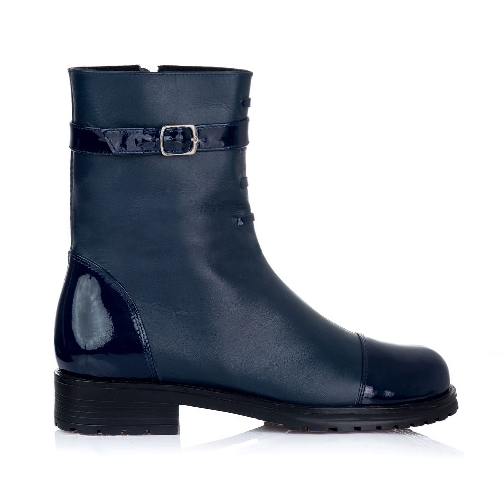 Ghete piele Diane bleumarin cu siret L10