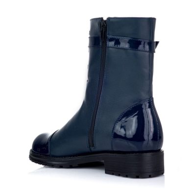 Ghete piele Diane bleumarin cu siret L10