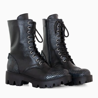 Ghete negre din piele naturala Lea D77