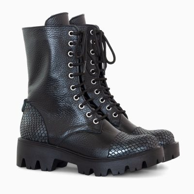 Ghete negre din piele naturala Lea D77