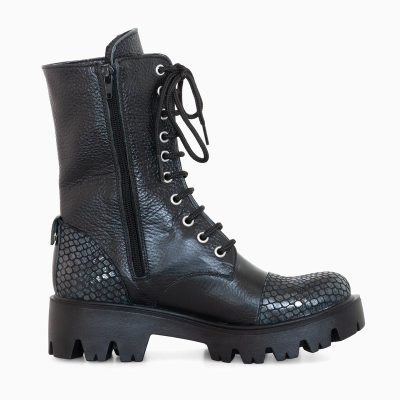 Ghete negre din piele naturala Lea D77