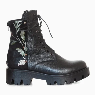 Ghete negre din piele naturala D10A