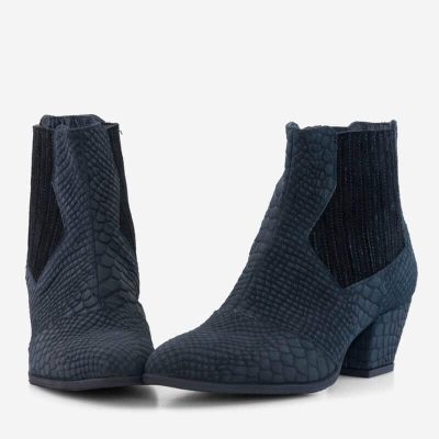 Botine negre din presaj sarpe Vada D81