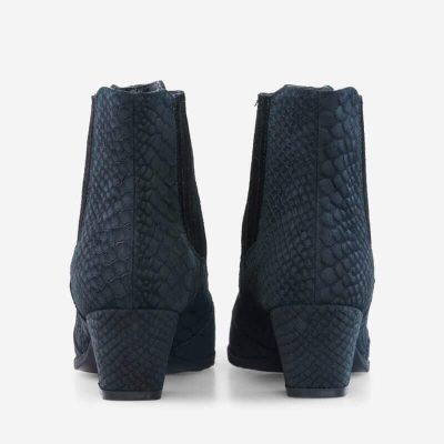 Botine negre din presaj sarpe Vada D81