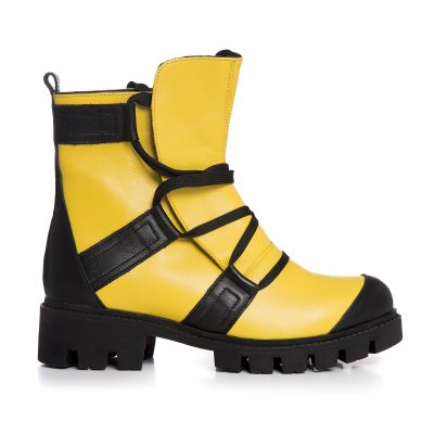 Ghete galbene din piele naturala Esteffa V71