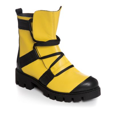 Ghete galbene din piele naturala Esteffa V71