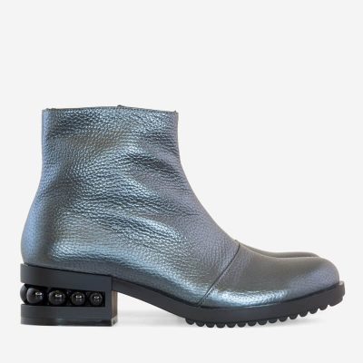 Ghete gri antracit din piele naturala Oty D75