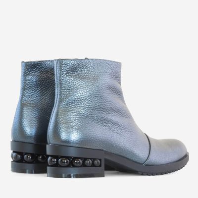 Ghete gri antracit din piele naturala Oty D75