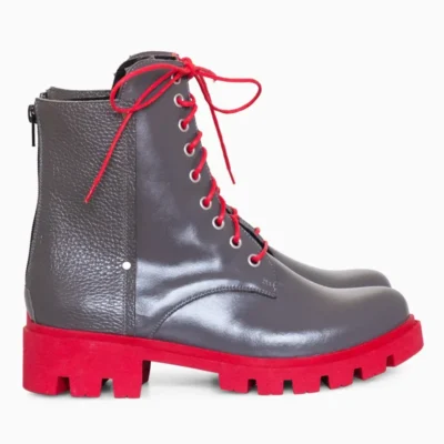 Ghete gri din piele naturala D4A