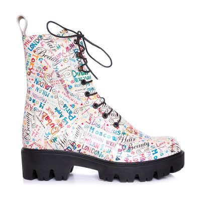 Ghete multicolore din piele naturala Valery L100