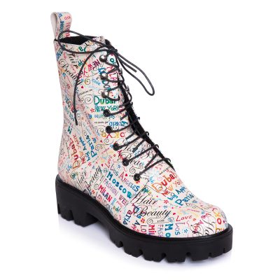 Ghete multicolore din piele naturala Valery L100