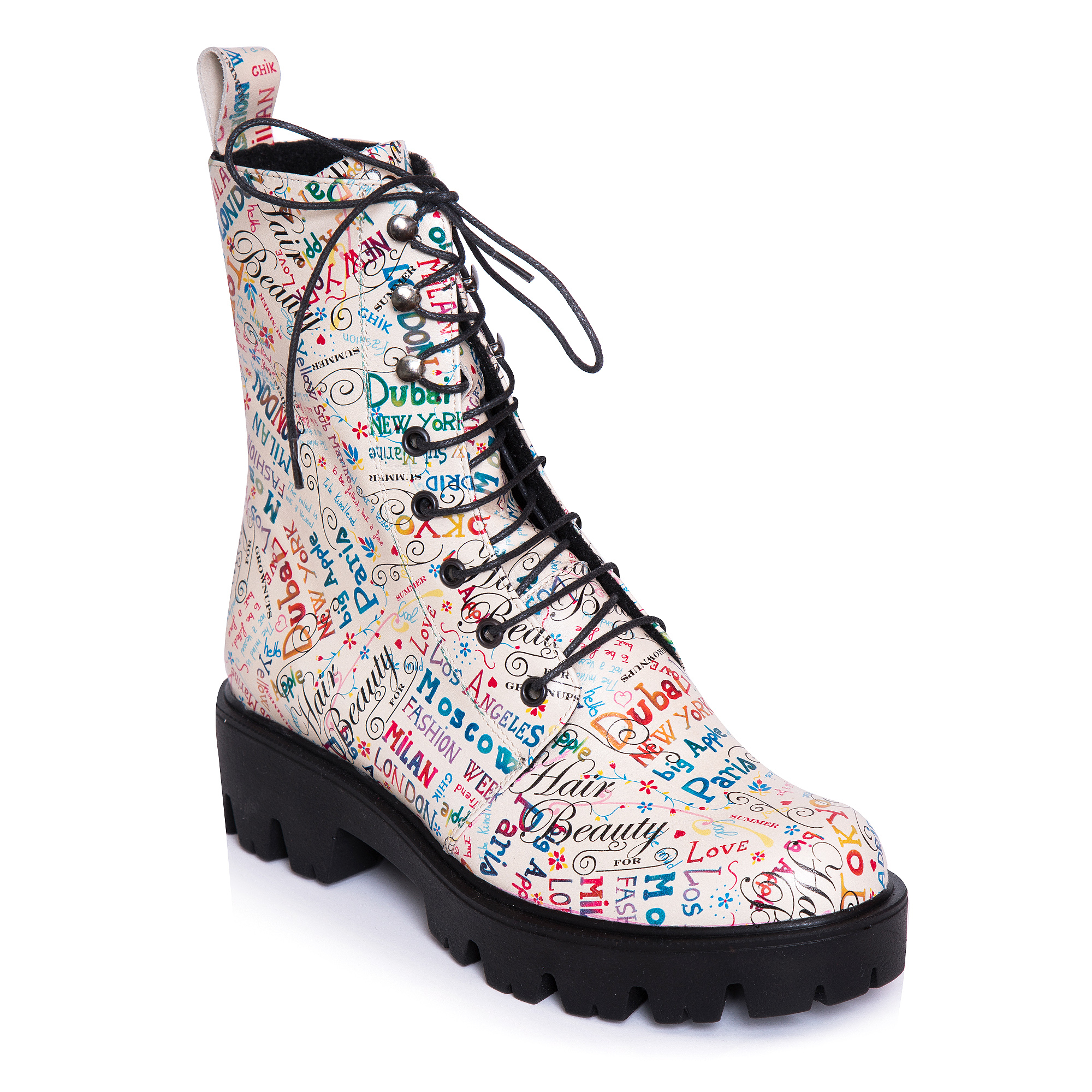 Ghete multicolore din piele naturala Valery L100