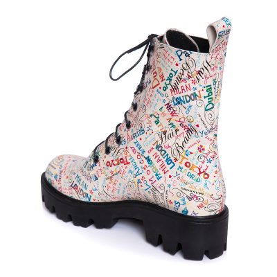 Ghete multicolore din piele naturala Valery L100
