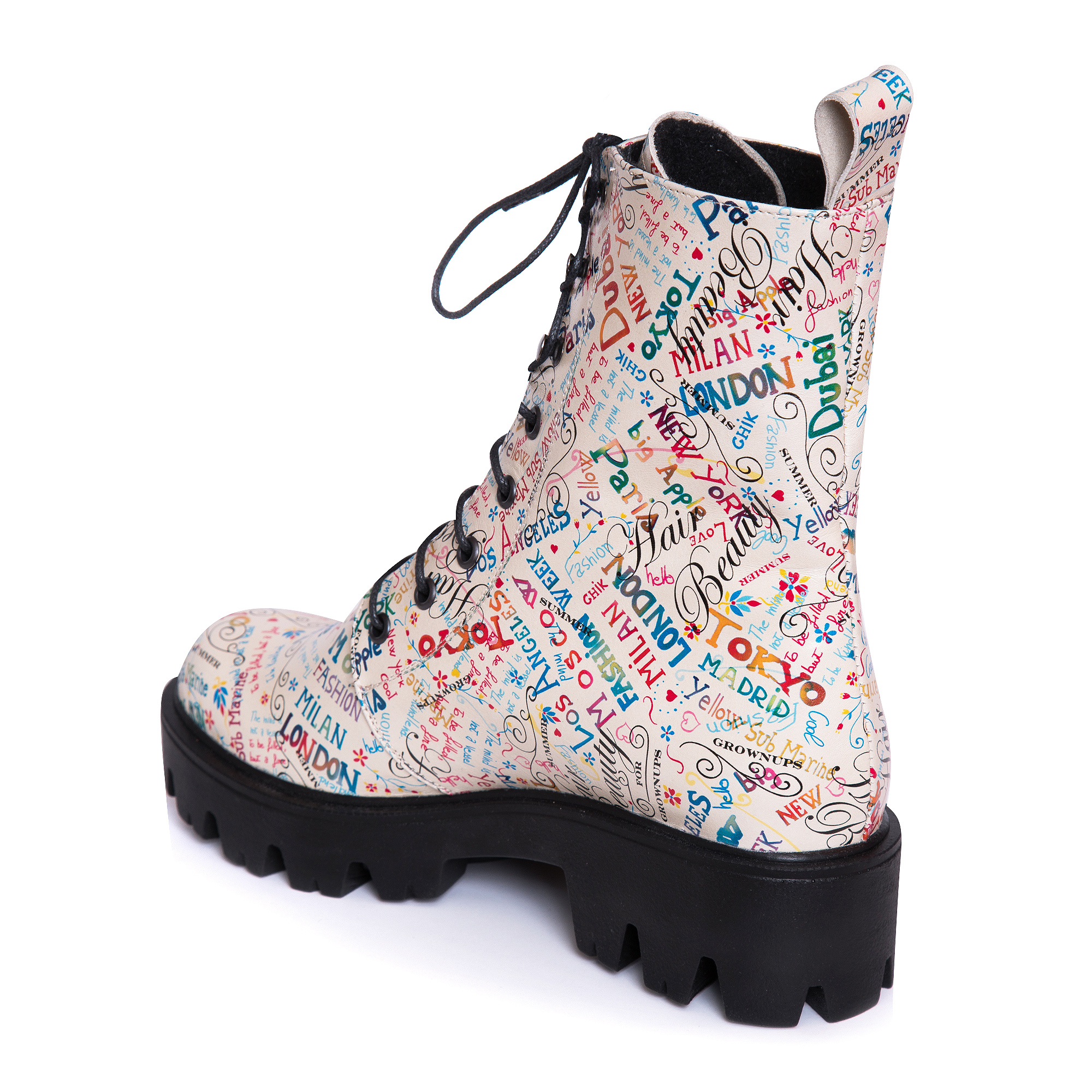 Ghete multicolore din piele naturala Valery L100