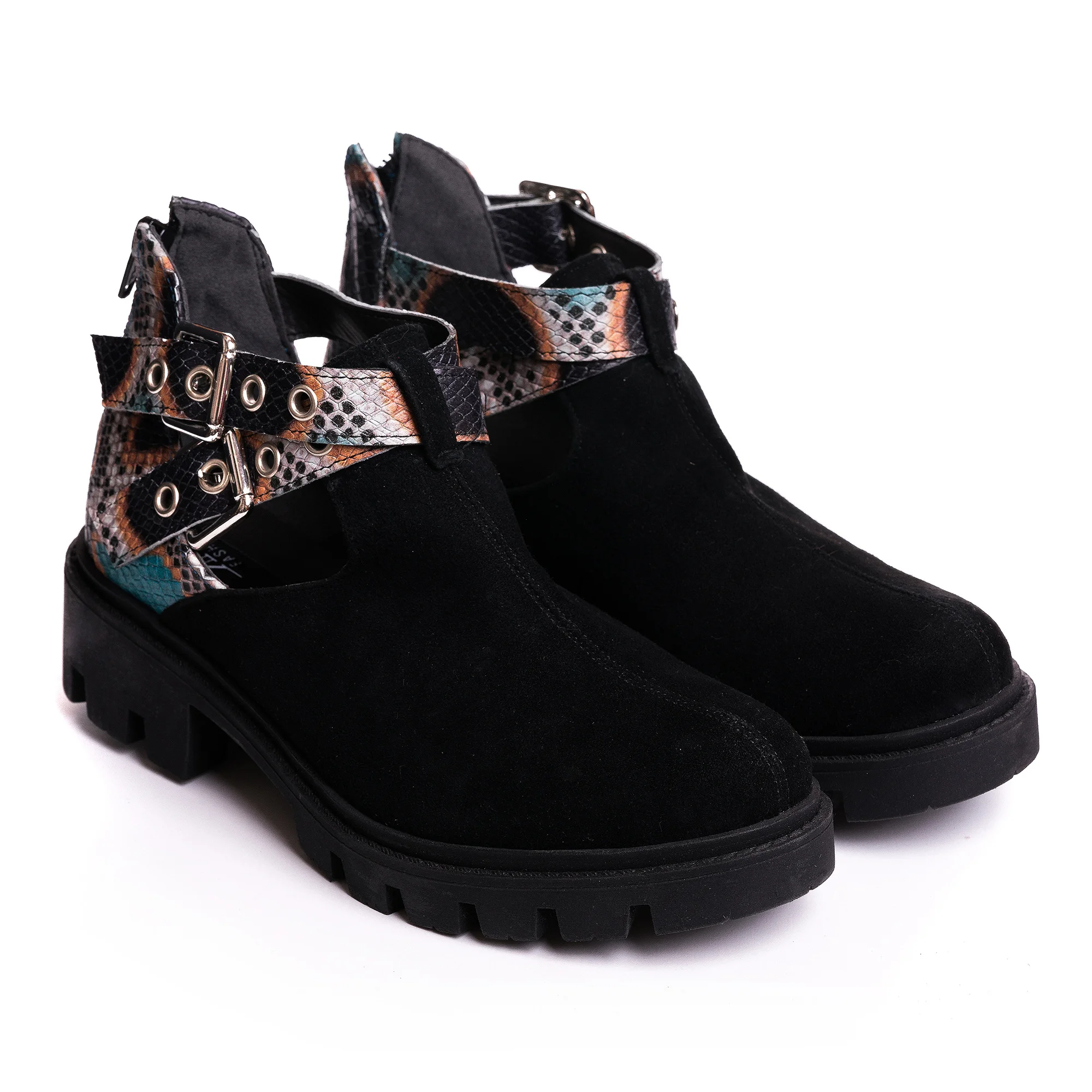 Ghete negre din piele naturala Valmy V45 - imagine 2