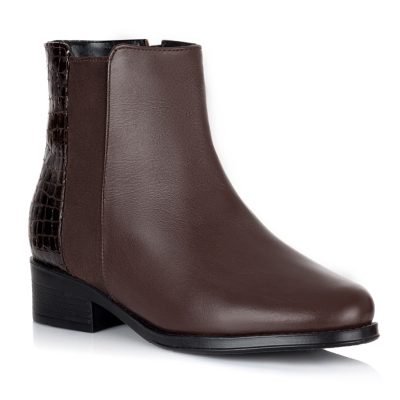 Ghete maro din piele naturala Stylish V55