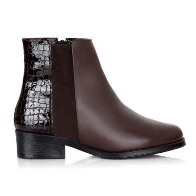 Ghete maro din piele naturala Stylish V55
