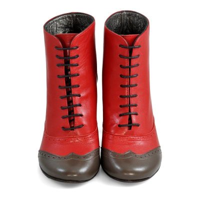 Botine Dafina din piele naturala duo D10