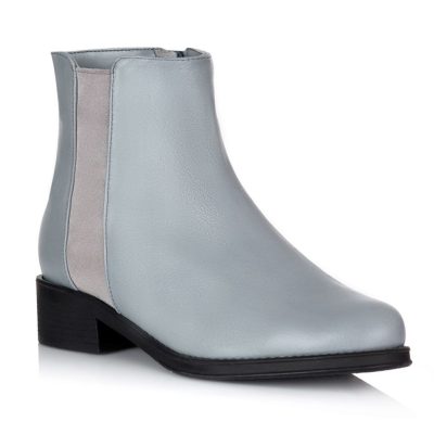 Ghete gri din piele naturala Stylish V101
