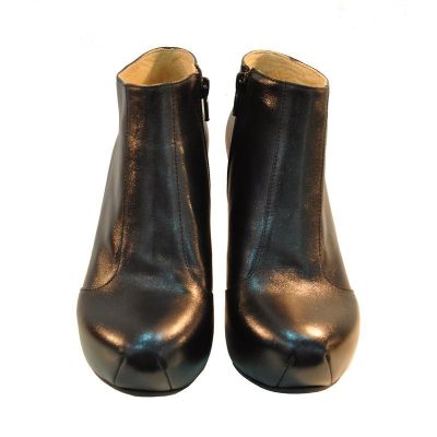 Botine din piele naturala D3, negru
