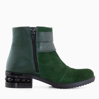 Ghete verzi din piele naturala Bridge D70