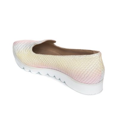 Mocasini croco alb din piele naturala L07