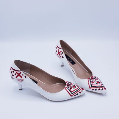 Pantofi piele Myra pictati manual Model Traditional L33