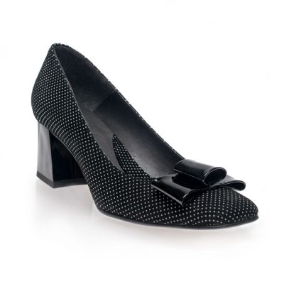 Pantofi Office negru cu buline V37