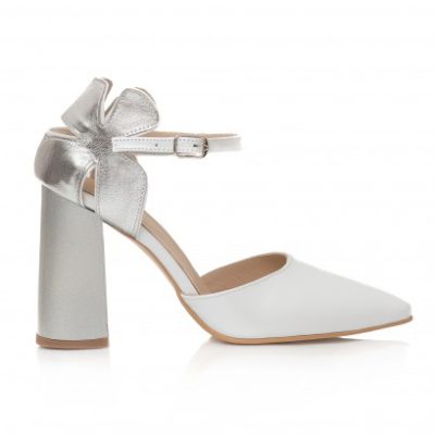 Pantofi bej din piele naturala Flower C17