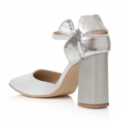 Pantofi bej din piele naturala Flower C17