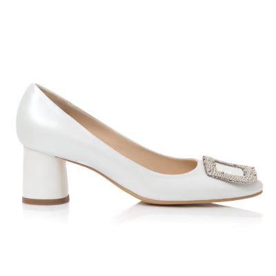 Pantofi Carma albi din piele naturala C99
