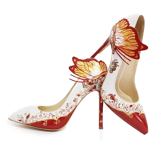 Pantofi piele pictati manual IRIS C107