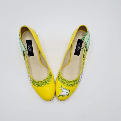 Pantofi pictati manual Yellow Butterfly V53