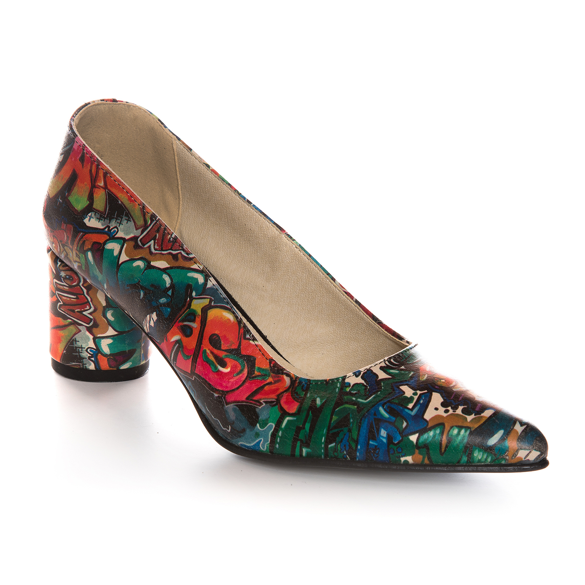 Pantofi multicolori din piele naturala Logan V107