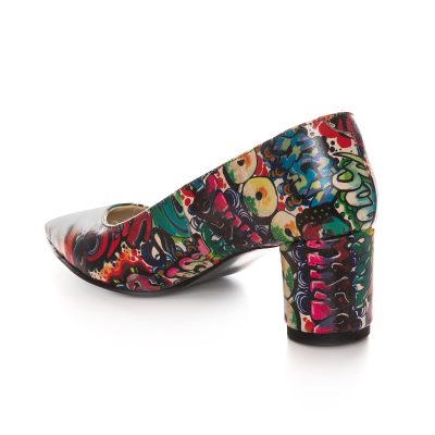 Pantofi multicolori din piele naturala Logan V107