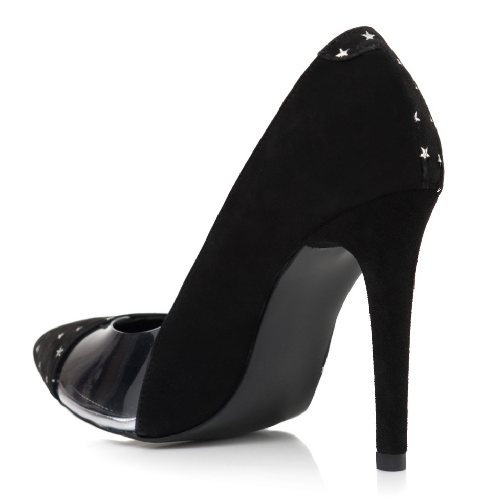 Pantofi negri din piele naturala Night L245