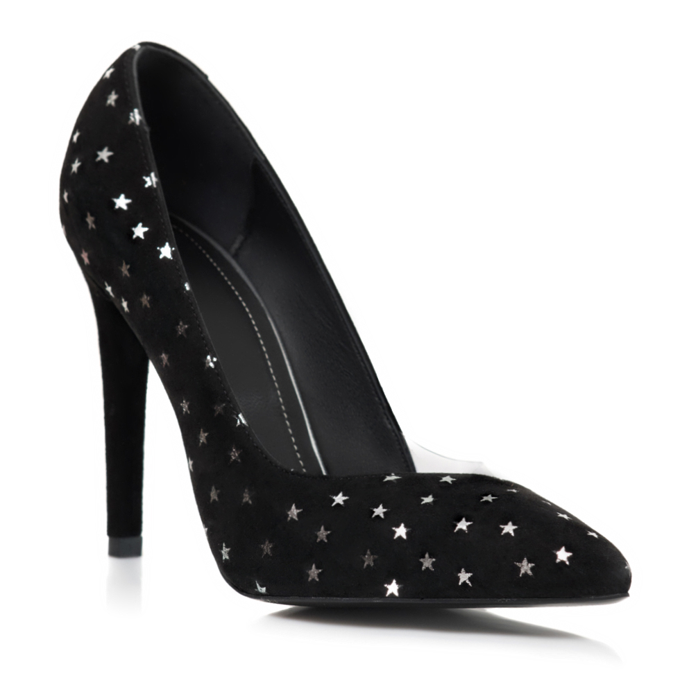 Pantofi negri din piele naturala Night L245