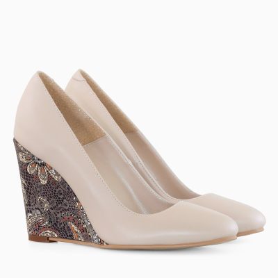 Pantofi la comanda cu toc ortopedic Naty Cappuccino D70