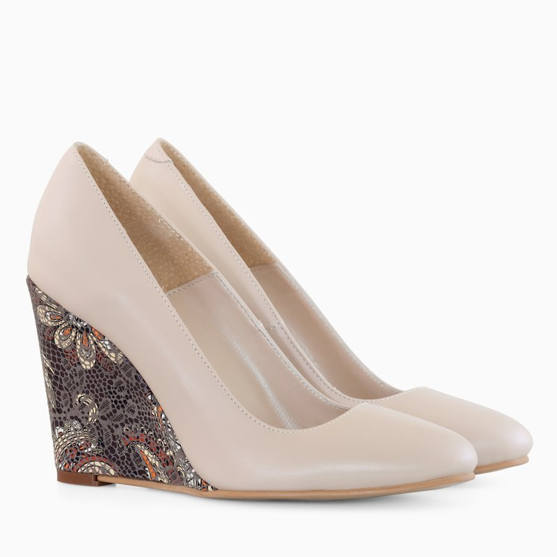 Pantofi la comanda cu toc ortopedic Naty Cappuccino D70