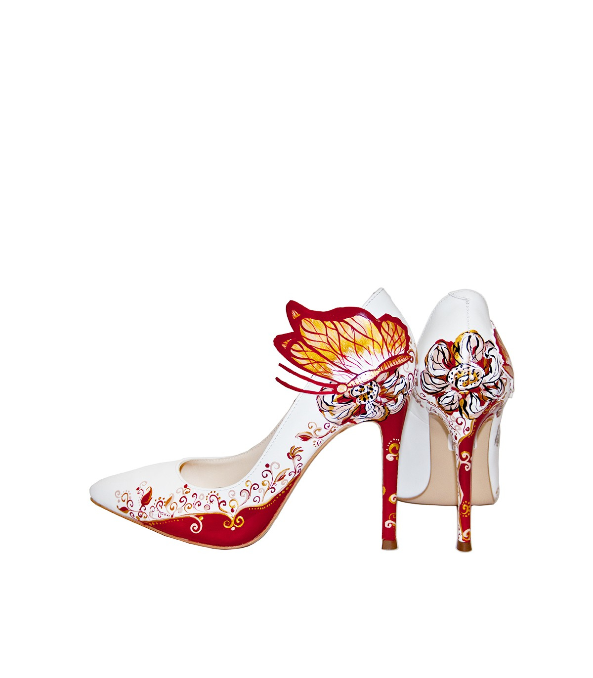 Pantofi piele pictati manual IRIS C107