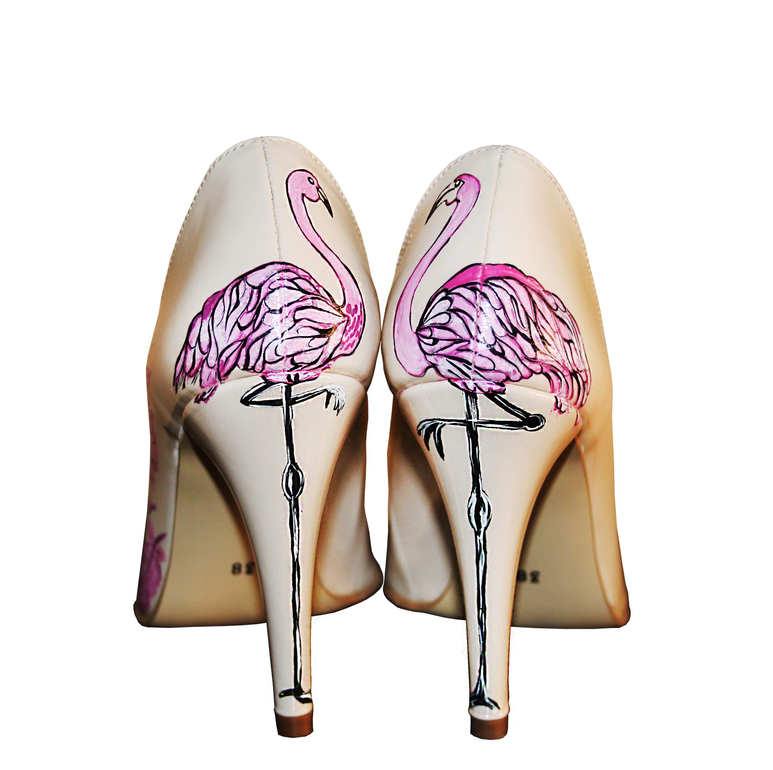 Pantofi pictati manual Pink Leaf Colectia CDS