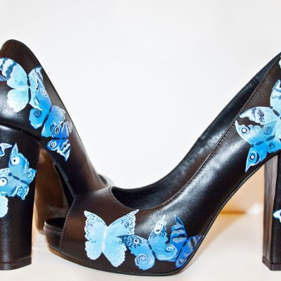 Pantofi pictati manual Rina Butterfly C106