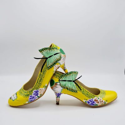 Pantofi pictati manual Yellow Butterfly V53
