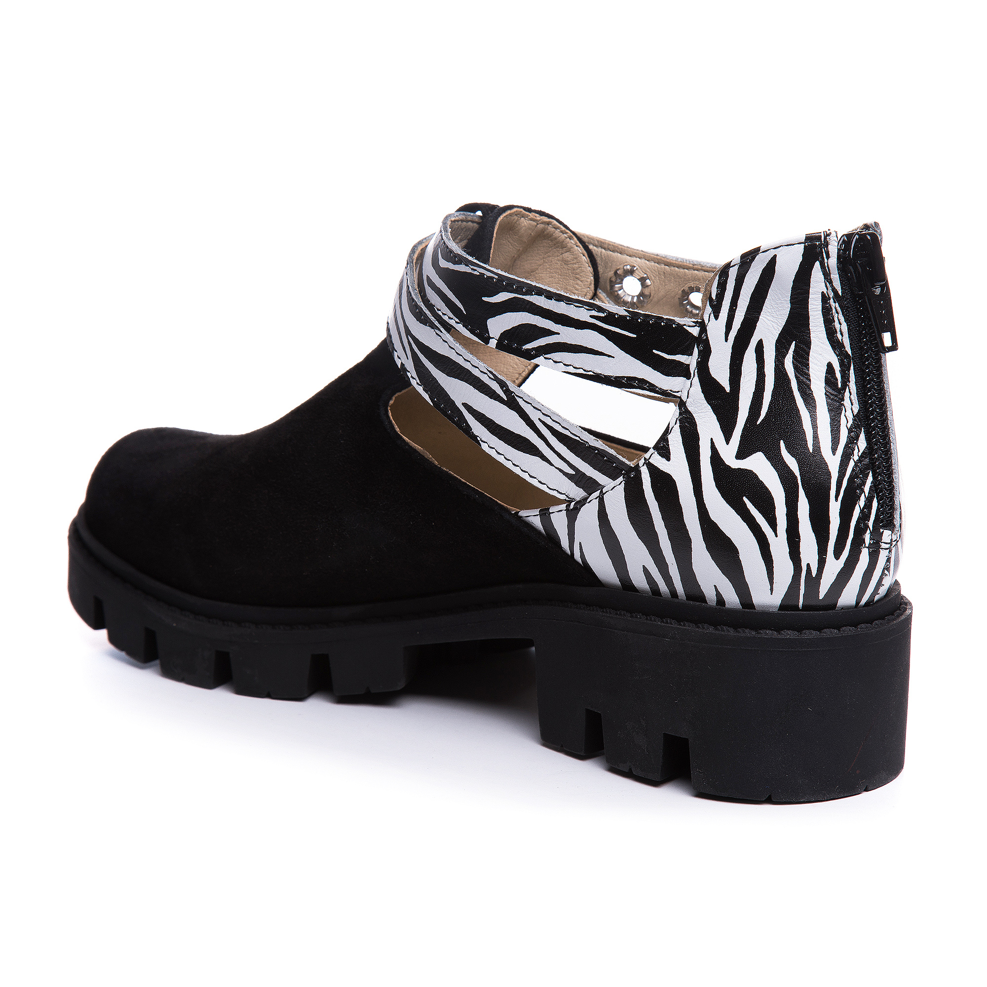 Pantofi piele imprimeu zebra Valmy V21