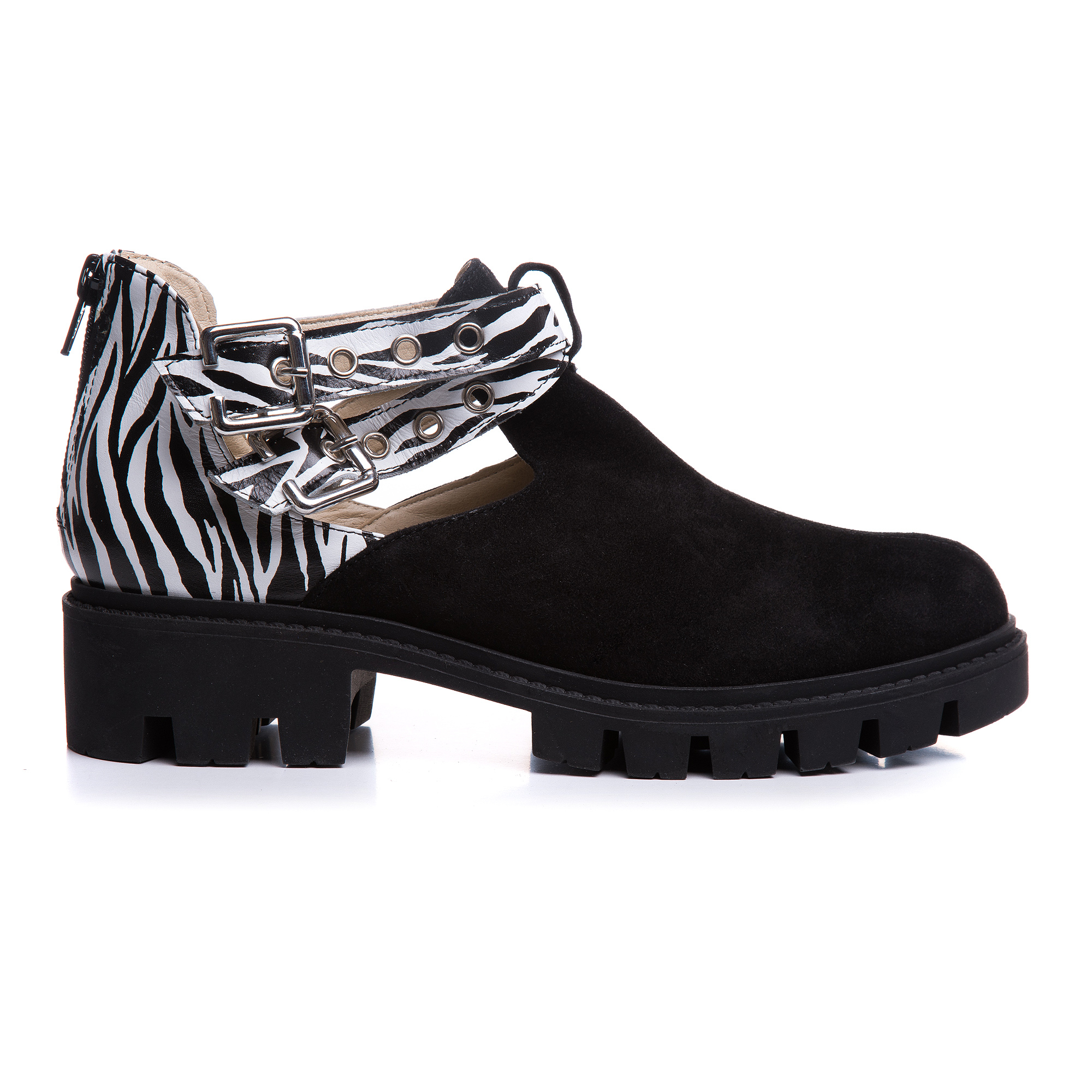 Pantofi piele imprimeu zebra Valmy V21