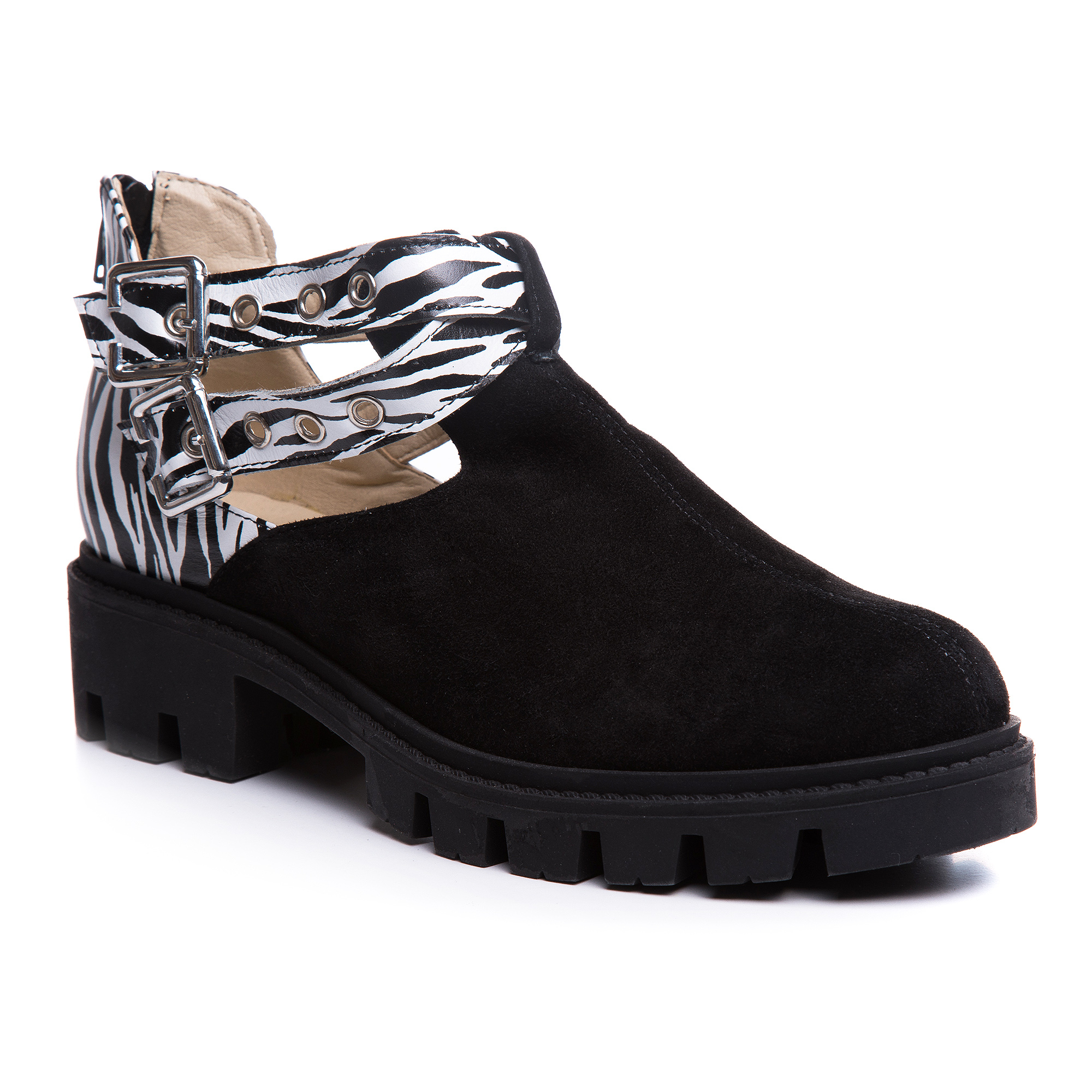 Pantofi piele imprimeu zebra Valmy V21