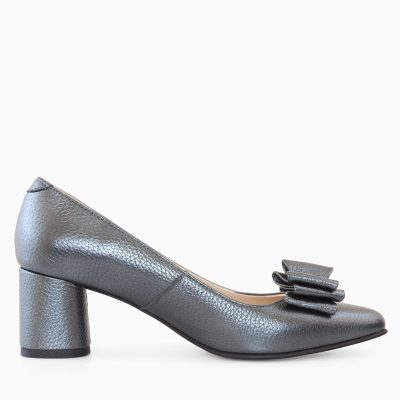 Pantofi piele Dona gri sidef D9